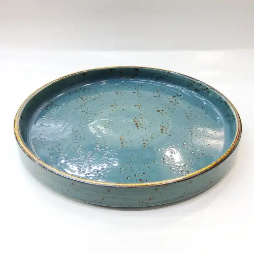 #KK1073-BL; Ceramic deep plate 10.25 inches