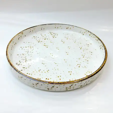 #KK1073-WT; Ceramic deep plate 10.25 inc..