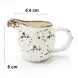 #KK1210-WT; Ceramic cream pot with handle 4 inches