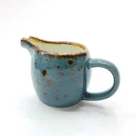 #KK1227-BL; Ceramic cream pot with handl..