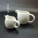 #KK1227-CW; Ceramic cream pot with handle 3.25 inches