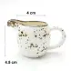 #KK1227-WT; Ceramic cream pot with handle 3.25 inches