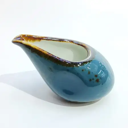 #KK1234-BL; Ceramic cream pot 4 inches..