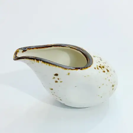 #KK1234-WT; Ceramic cream pot 4 inches..