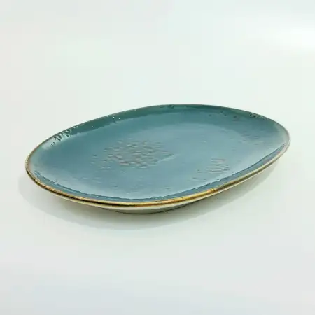 #KK1272-BL; Ceramic oval pate 23x16.5cm..