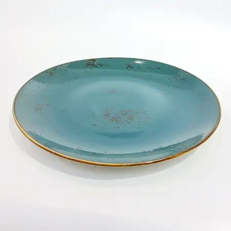 #KK1289-BL; Ceramic round plate 10.5 inc..