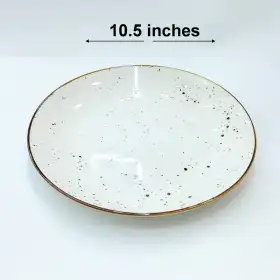 #KK1289-WT; Ceramic round plate 10.5 inches
