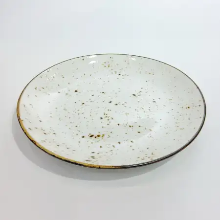 #KK1289-WT; Ceramic round plate 10.5 inc..
