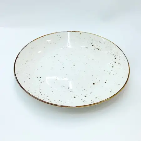 #KK1296-WT; Ceramic plate 8.25 inches..
