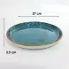 #KK1302-BL; Ceramic round plate 10.75 inches