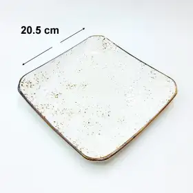 #KK1333-WT; Ceramic square plate 26x26cm