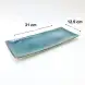 #KK1340-BL; Ceramic rectangular plate 31x12.5cm