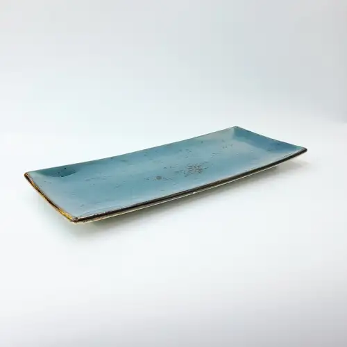 #KK1340-BL; Ceramic rectangular plate 31x12.5cm