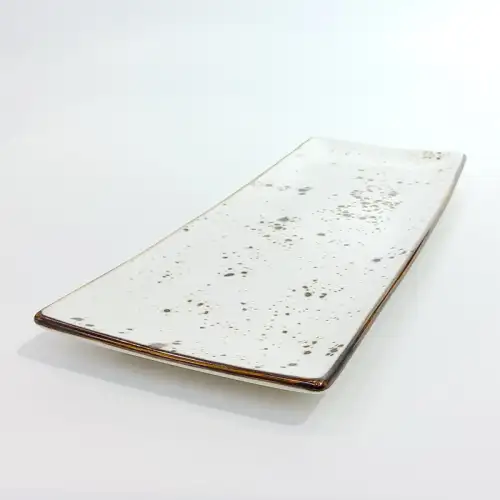 #KK1340-WT; Ceramic rectangular plate 31x12.5cm