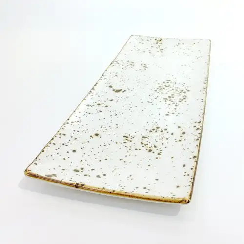 #KK1357-WT; Ceramic rectangular plate 36x15cm