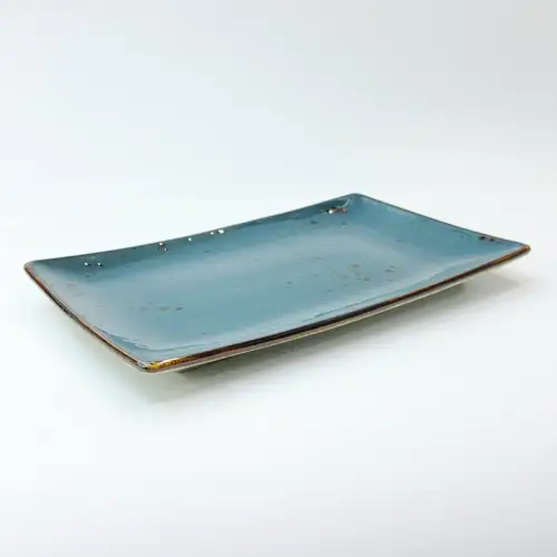 #KK1364-BL; Ceramic rectangular plate 22.5x14.5cm