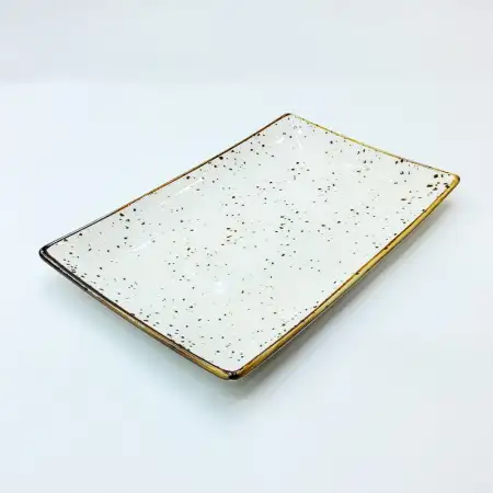 #KK1364-WT; Ceramic rectangular plate 22..