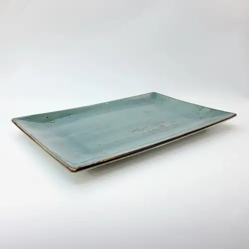 #KK1371-BL; Ceramic rectangular plate 31x20cm