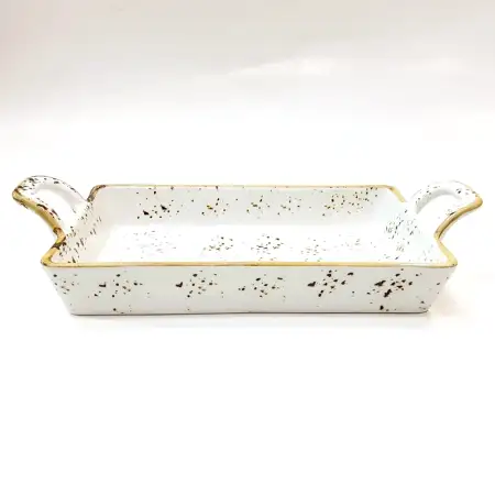 #KK2353-WT; Ceramic 10 inches rectangula..