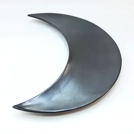 #KK2612-BK; Ceramic 12 inches moon plate..