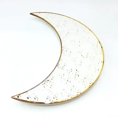 #KK2612-WT; Ceramic 12 inches moon plate..