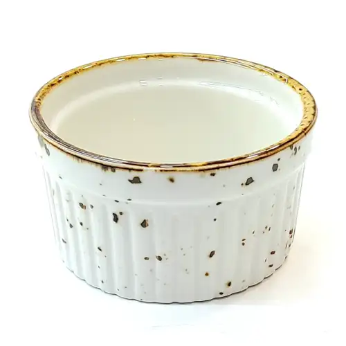 #KK2728-WT; Ceramic sauce dish 3 inches