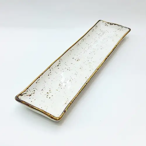 #KK2780-WT; Ceramic 14 inches rectangular plate