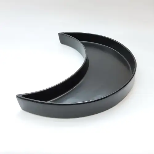 #KK2803-BK; Ceramic 10 inches moon deep plate