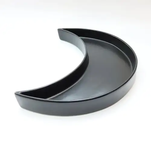 #KK2810-BK; Ceramic 12 inches moon deep plate