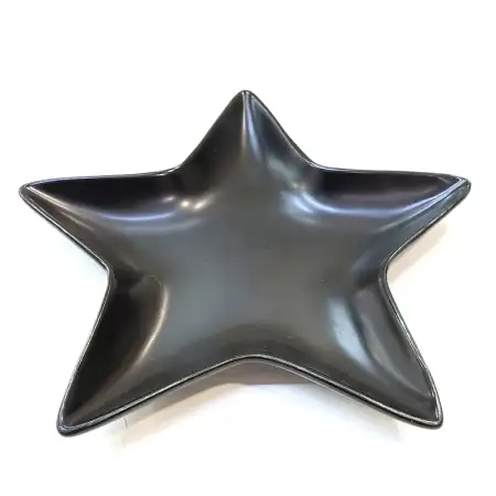 #KK2834-BK; Ceramic 8 inches star plate..