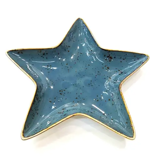 #KK2834-BL; Ceramic 8 inches star plate