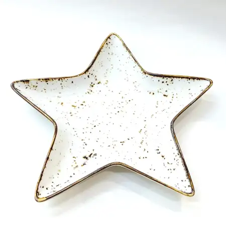 #KK2834-WT; Ceramic 8 inches star plate..