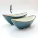 #KK6093-BL; Ceramic boat bowl 8 inches