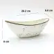 #KK6093-WT; Ceramic boat bowl 8 inches