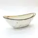 #KK6093-WT; Ceramic boat bowl 8 inches