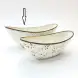 #KK6093-WT; Ceramic boat bowl 8 inches