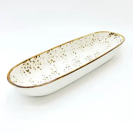#KK6208-WT; Ceramic 11.5 inches oval dee..