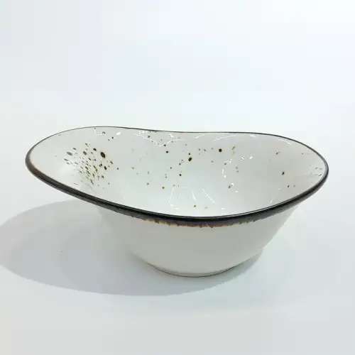 #KK7199-WT; Ceramic oval bowl 6.25 inches