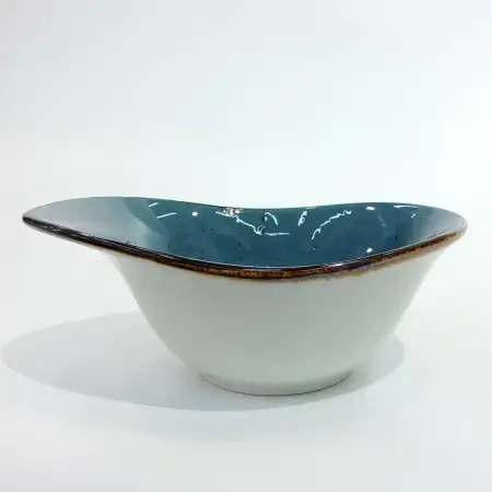 #KK7205-BL; Ceramic oval bowl 7.25 inche..