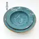 #KK7243-BL; Ceramic deep plate 9 inches
