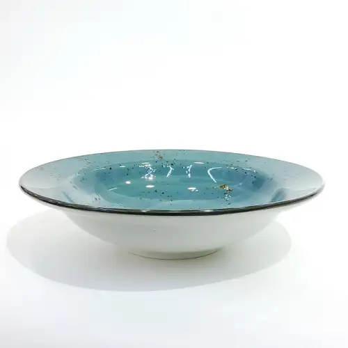 #KK7243-BL; Ceramic deep plate 9 inches
