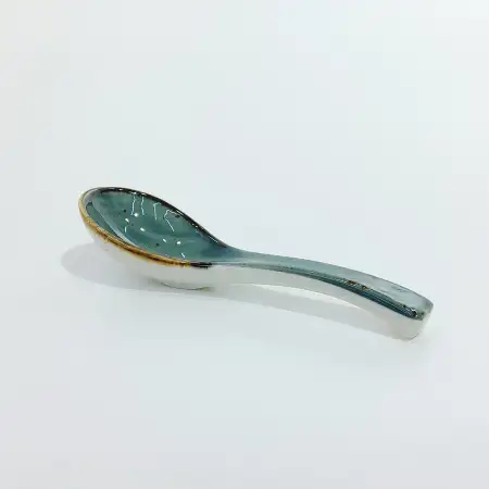 #KK8158-BL; Ceramic soup spoon..