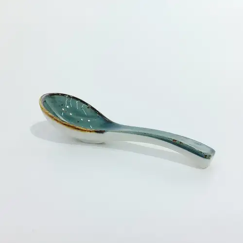 #KK8158-BL; Ceramic soup spoon