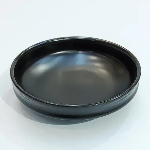 #KK8196-BK; Ceramic 12.5cm round plate