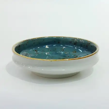 #KK8196-BL; Ceramic 12.5cm round plate..