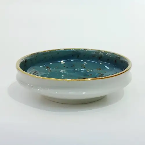 #KK8196-BL; Ceramic 12.5cm round plate