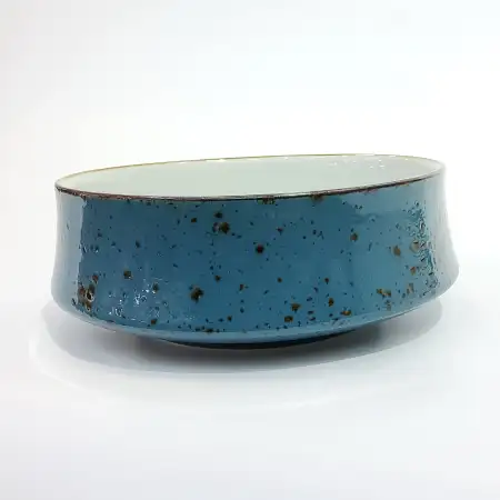 #KK8233-BL; Ceramic deep round 15cm bowl..