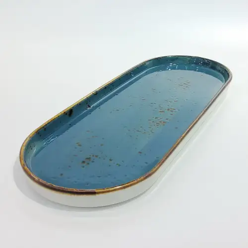 #KK8257-BL; Ceramic 13 inches plate