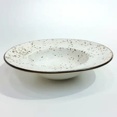 #KK9001-WT; Ceramic 8 inches pasta plate..