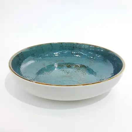 #KK9025-BL; Ceramic 10 inches deep round..